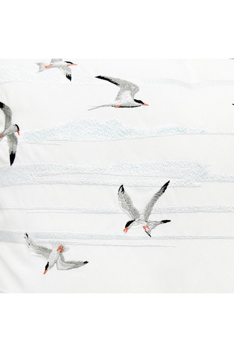 Terns and Reflections Pillow, Alternate, color, Blue