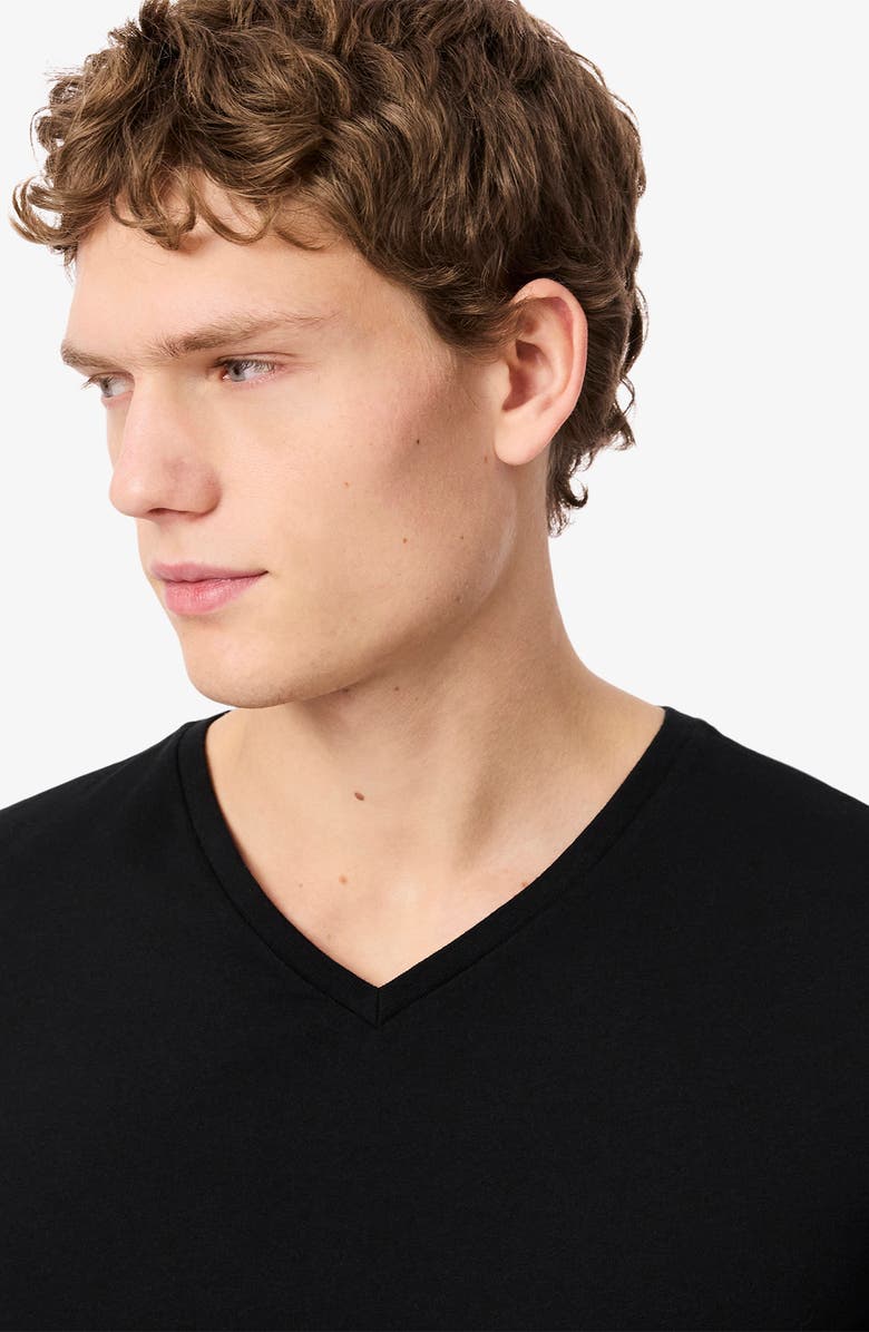 Lacoste 3-Pack Cotton V-Neck T-Shirts, Alternate, color, Black