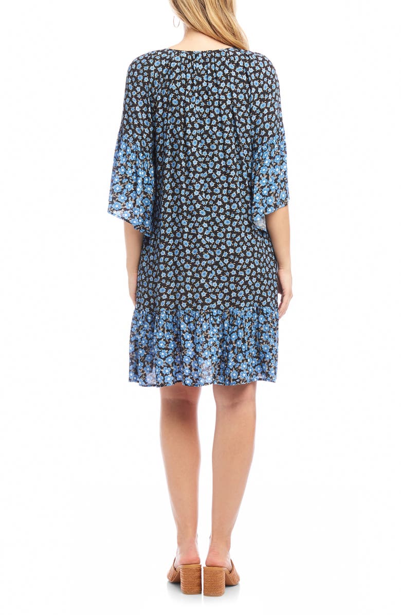 Karen Kane Floral Ruffle Hem Dress, Alternate, color, Print