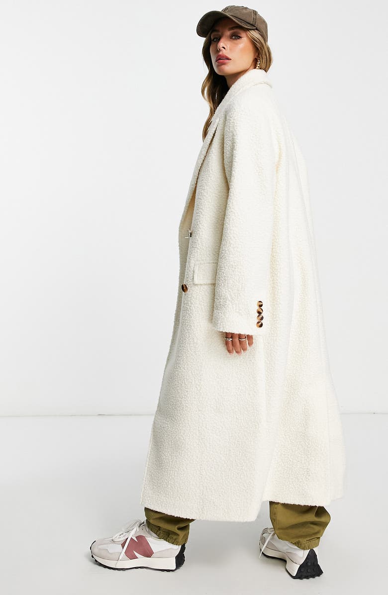 ASOS DESIGN Bouclé Longline Coat, Alternate, color, 
