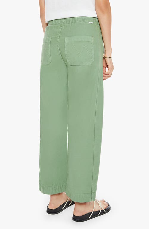 Mother The Drawn Half Pipe Cotton Drawstring Pants In Green
