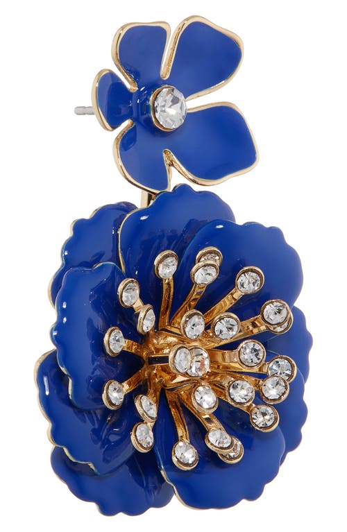 Carolina Herrera Floral Dangle Drop Earrings In Blue