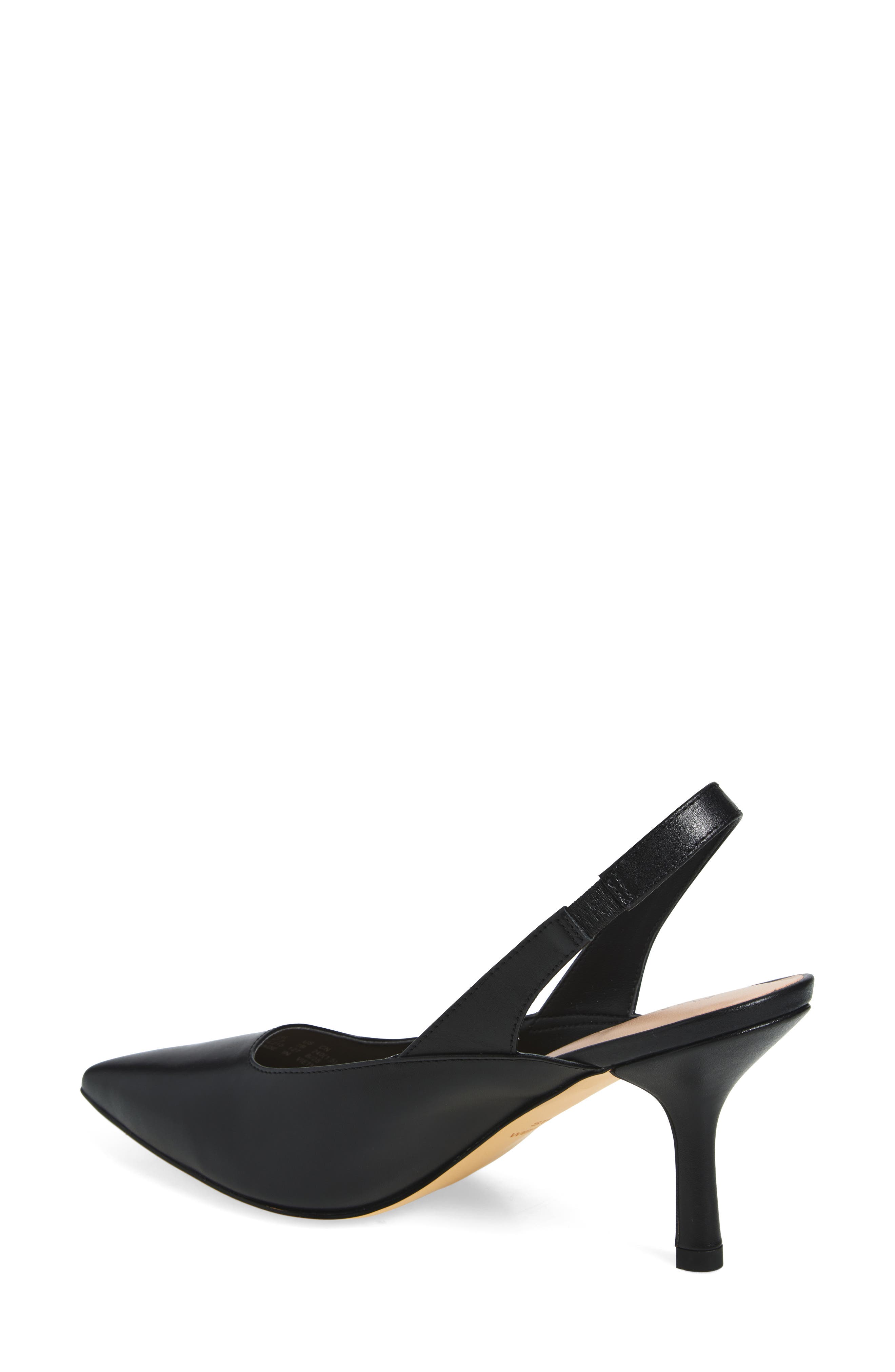 Stuart Weitzman Zuri Slingback Leather Pump, Alternate, color, Black