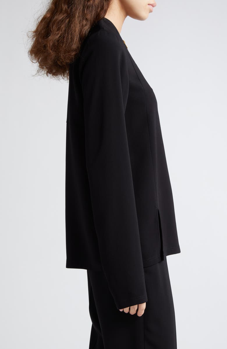 Stella McCartney Iconic Knit Half Zip Top, Alternate, color, Black