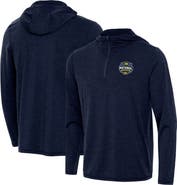 ANTIGUA Men's Antigua  Navy Michigan Wolverines 2026 NCAA Men's Basketball National Champions Tidy Quarter-Zip Hoodie