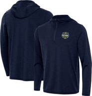 ANTIGUA Men's Antigua  Navy Michigan Wolverines 2026 NCAA Men's Basketball National Champions Tidy Quarter-Zip Hoodie