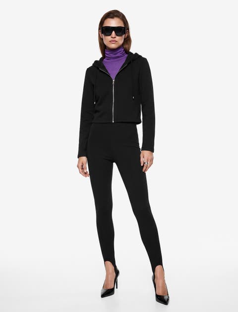 Slim Modal Blend Long-sleeve Hooded Sweatshirt With Full Front Zip
