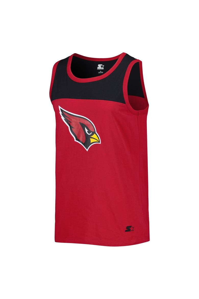 Men's Starter Cardinal/Black Arizona Cardinals Team Touchdown Fashion Tank Top, Alternate, color, Cardinal