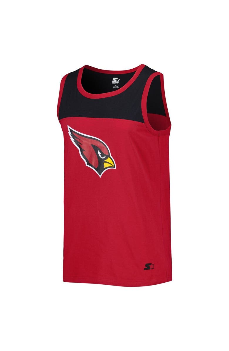 STARTER Men's Starter Cardinal/Black Arizona Cardinals Team Touchdown Fashion Tank Top, Alternate, color, Cardinal