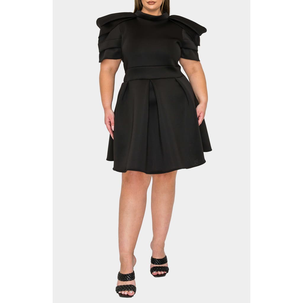 L I V D Karina Statement Stretch Neoprene Fit & Flare Dress