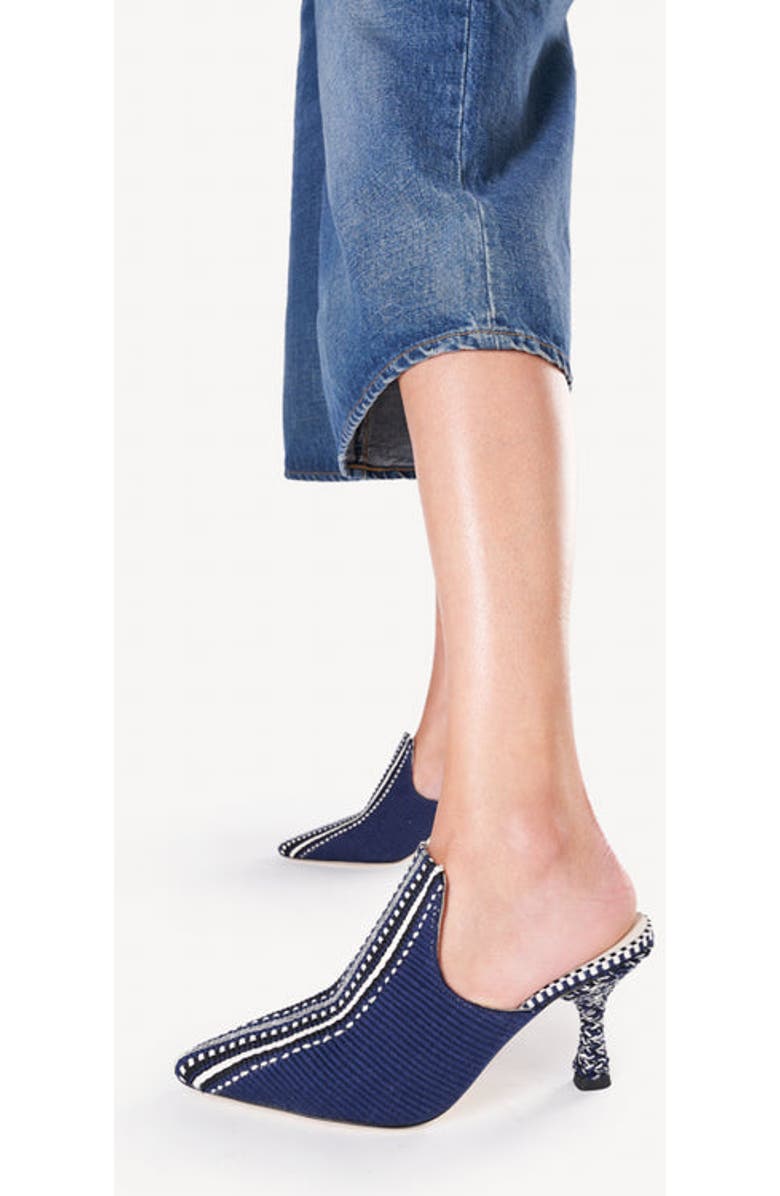 Amambaih Mencia Heel Fabric Mules, Alternate, color, Night