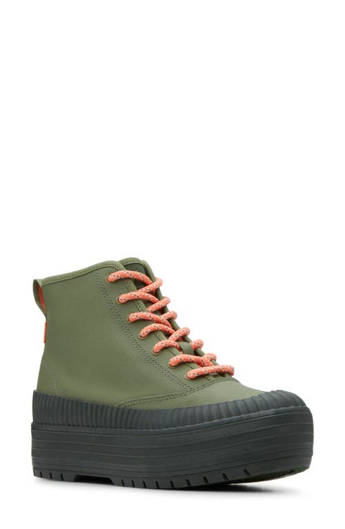 Keds® The Platform Sneaker Bootie in Medium Green 