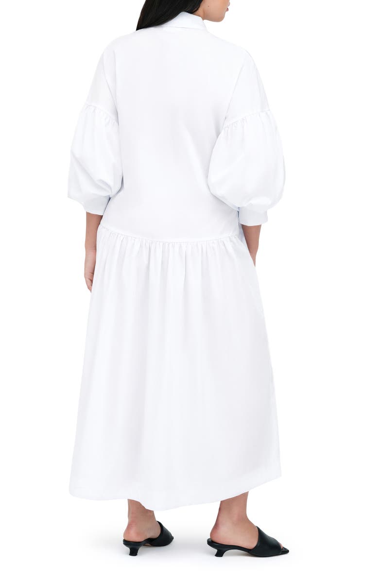 Marcella Ada Cotton Poplin Midi Shirtdress, Alternate, color, White