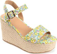 Journee Collection Pearrl Espadrille Platform Wedge Sandal