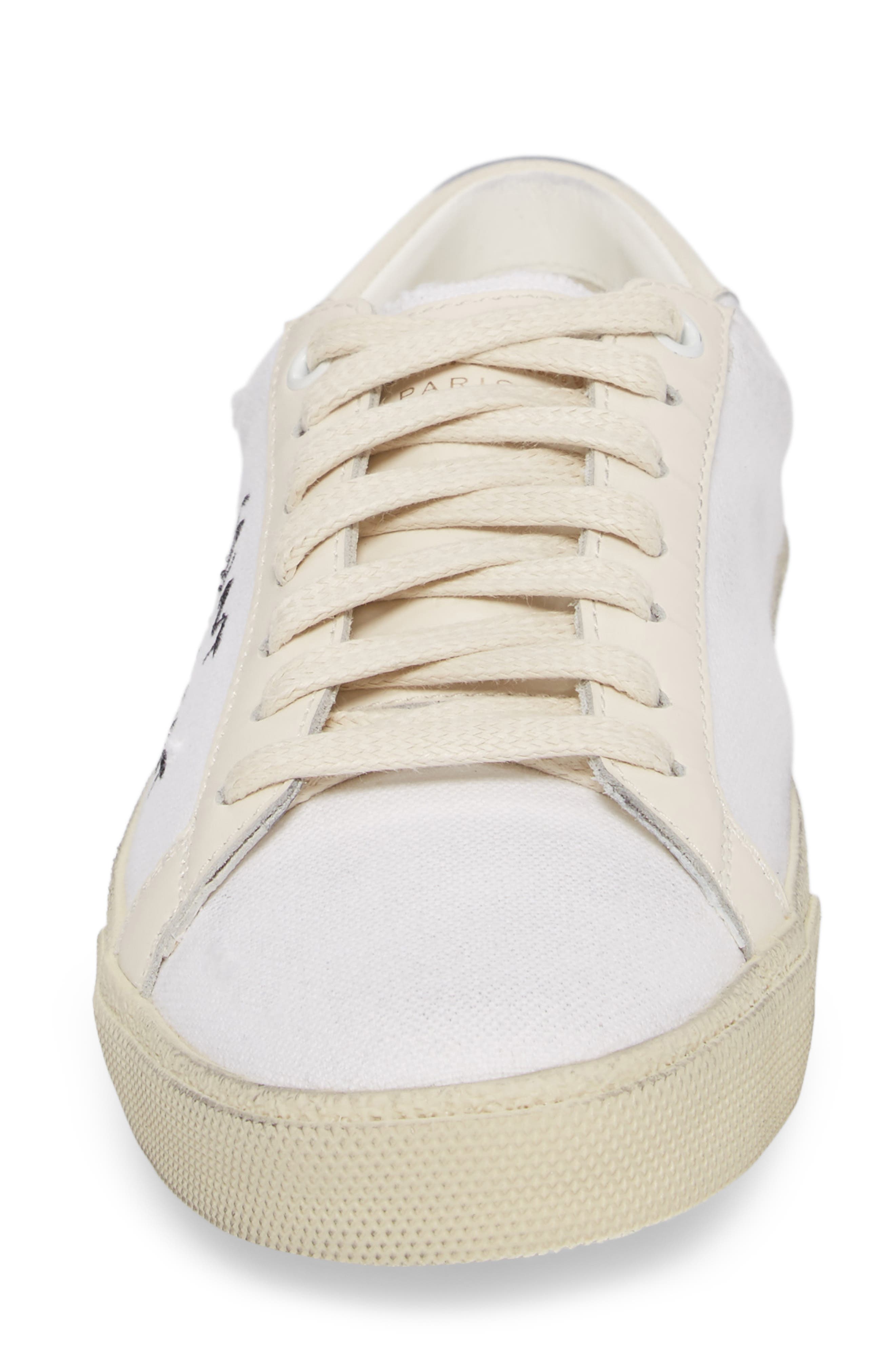 Saint Laurent Court Classic Lace-Up Sneaker, Alternate, color, 