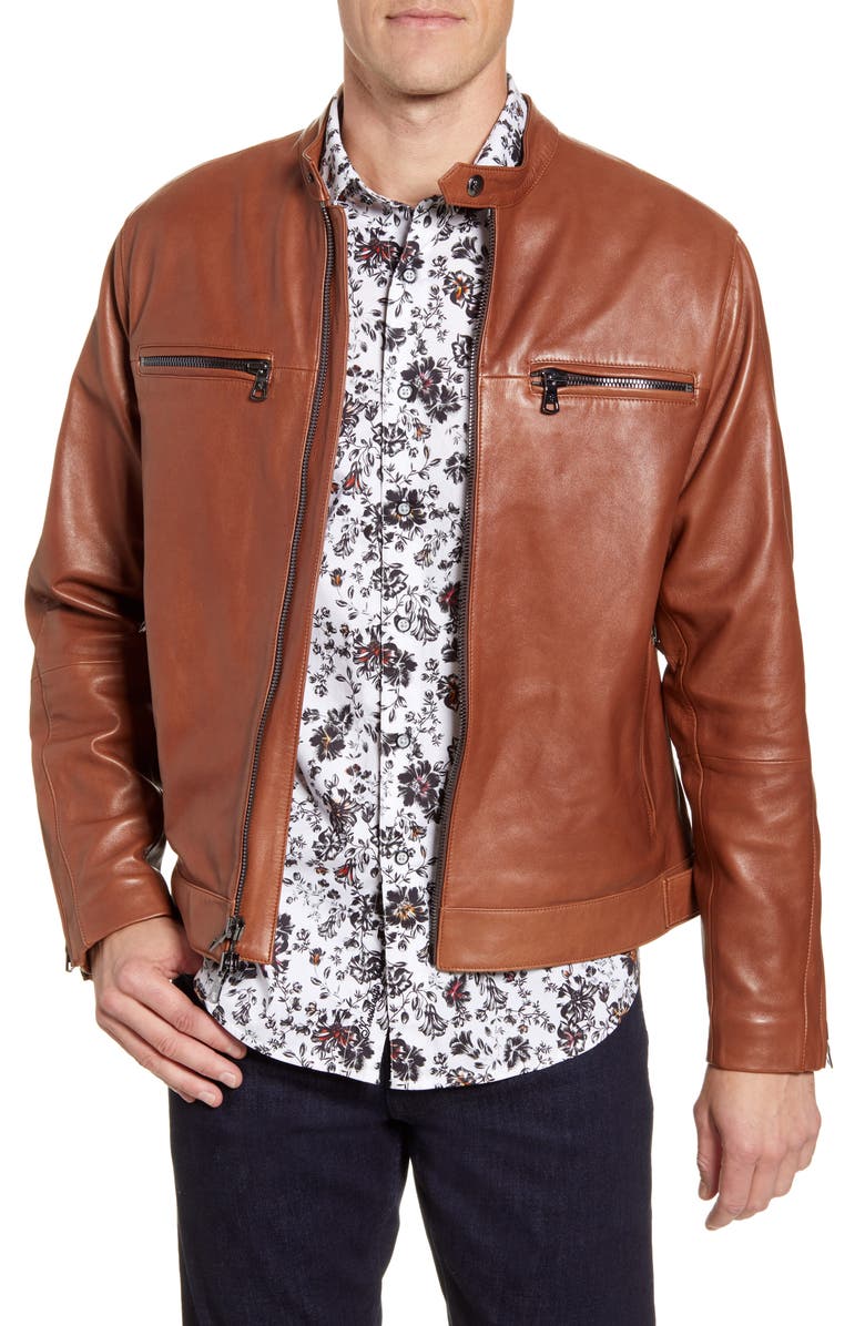 Robert Graham Roscoe Skull Studded Leather Jacket, Main, color,