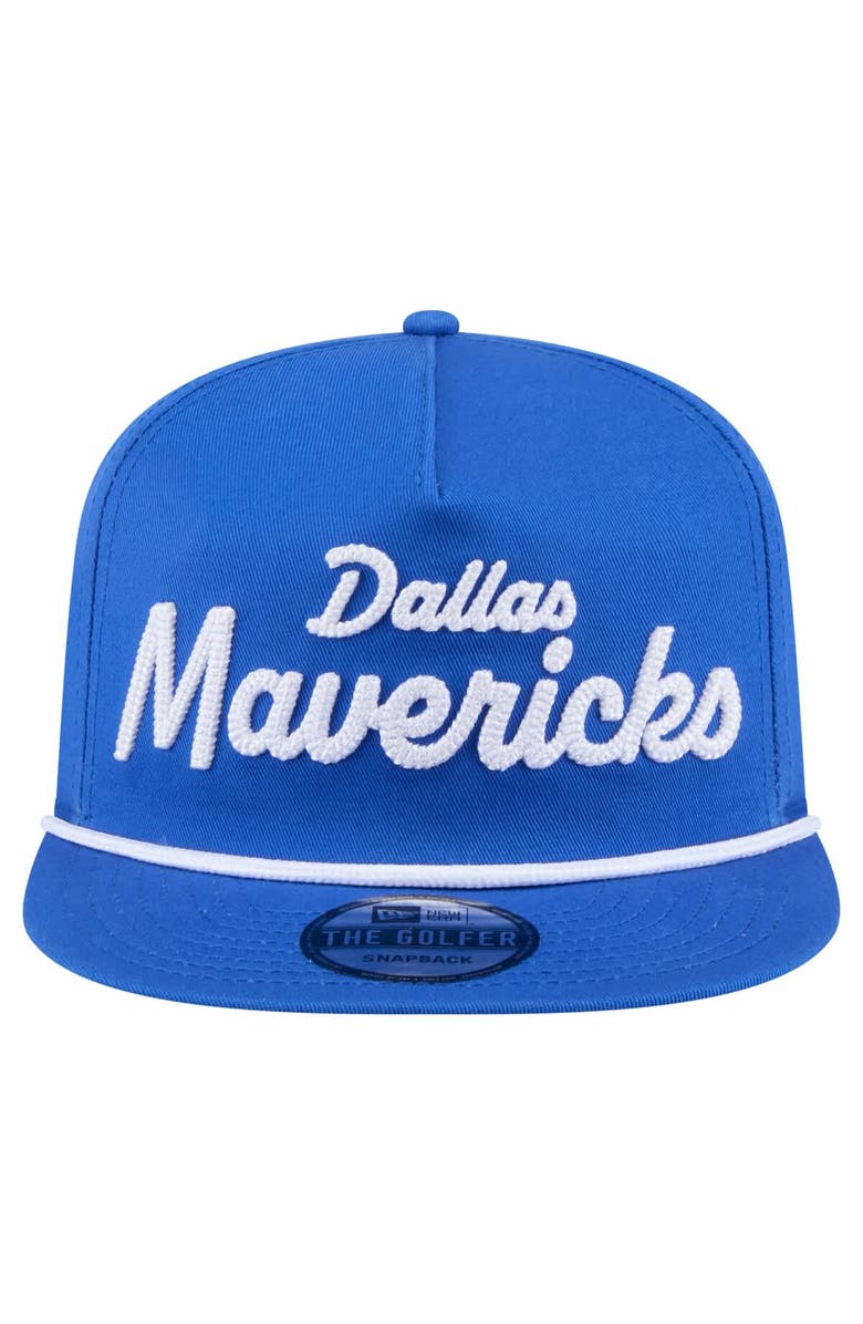 New Era Men's New Era Blue Dallas Mavericks Team Text Golfer Snapback Hat, Alternate, color,