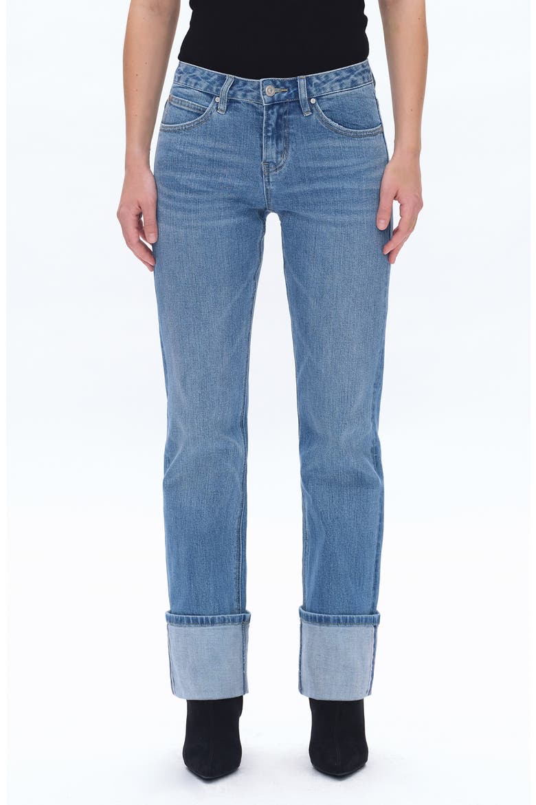 Yoyo Deep Cuff Straight Jeans, Main, color, ISLAND