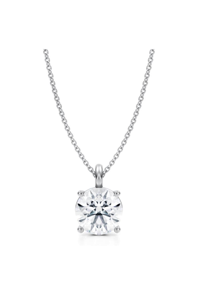 Round Solitaire Lab Diamond Pendant Necklace 14K 2.50ct, Main, color, White Gold