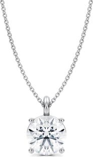 ALLUREZ Round Solitaire Lab Diamond Pendant Necklace 14K 2.50ct
