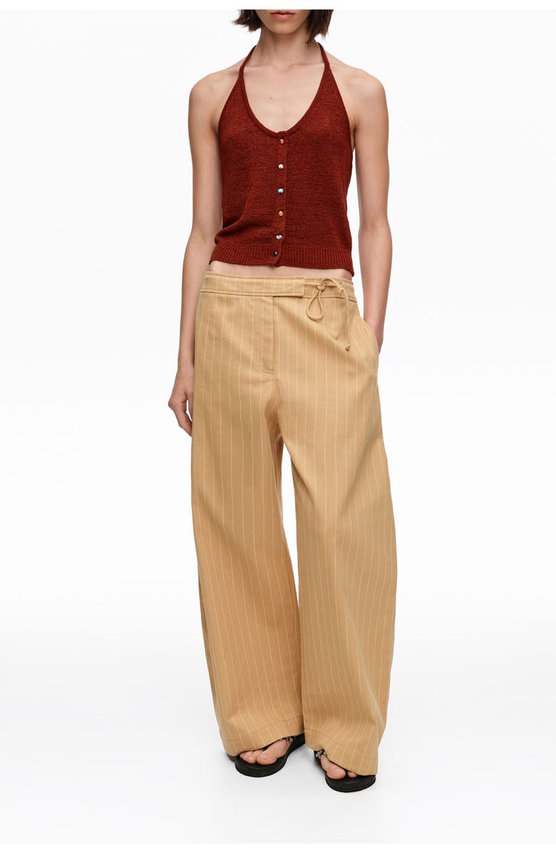 Bimba y Lola Barrel-Leg Wrap Trousers, Main, color, Ochre