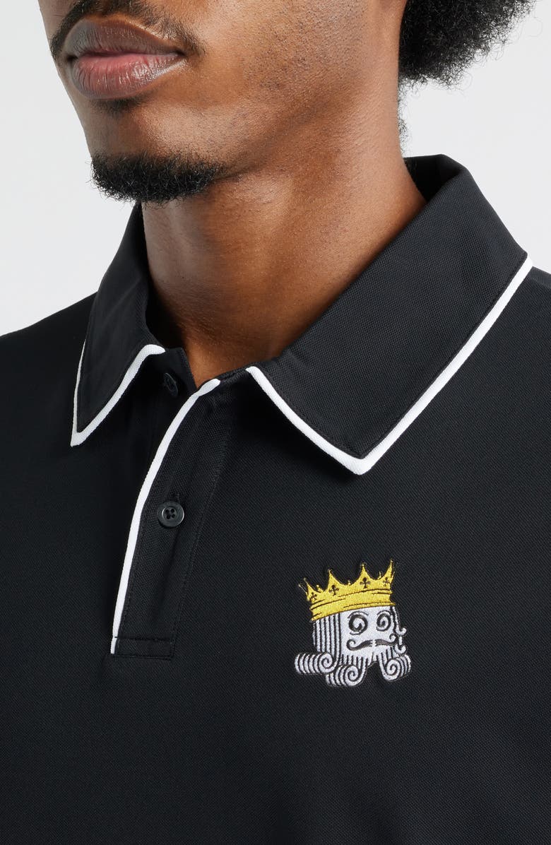 Malbon Golf Fairway Monarch Piqué Performance Golf Polo, Alternate, color, Black