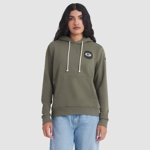 Women's Nike Olive Green Bay Packers 2025 Salute to Service Sideline Standard Issue Dri-FIT Hoodie