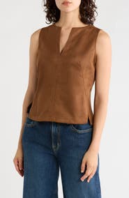 MAX STUDIO Sleeveless Faux Suede Top