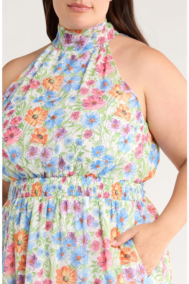 Ezia Garden Jetter Maxi Dress, Alternate, color, BLUE/ PINK/ YELLOW