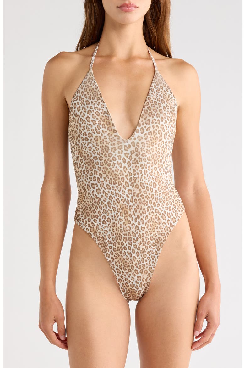 Electra Leopard One-Piece Swimsuit, Main, color, LIGHT LEOPARD