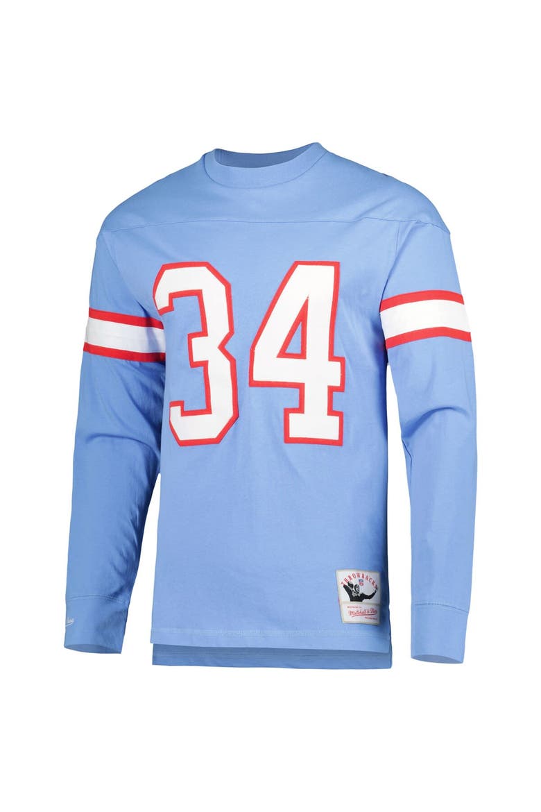 Men's Mitchell & Ness Earl Campbell Light Blue Houston Oilers 1984 Retired Player Name & Number Long Sleeve T-Shirt, Alternate, color, Light Blue