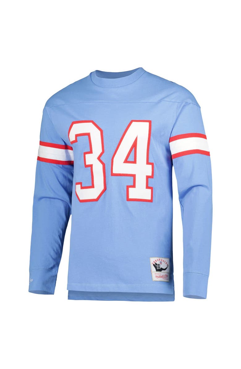 Mitchell & Ness Men's Mitchell & Ness Earl Campbell Light Blue Houston Oilers 1984 Retired Player Name & Number Long Sleeve T-Shirt, Alternate, color, Light Blue