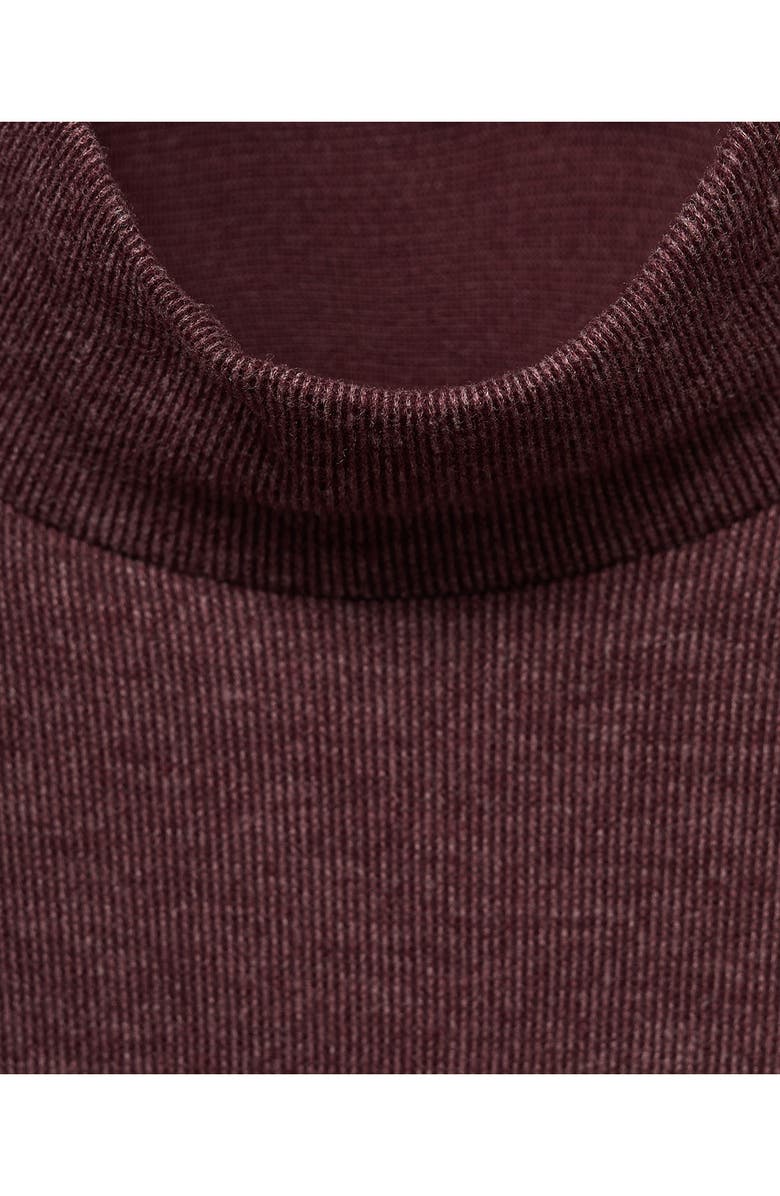 MANGO Mock Neck Cap Sleeve Knit Top, Alternate, color, Burgundy