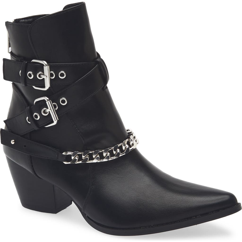 Matisse Jill Buckle Chain Trim Bootie In Black
