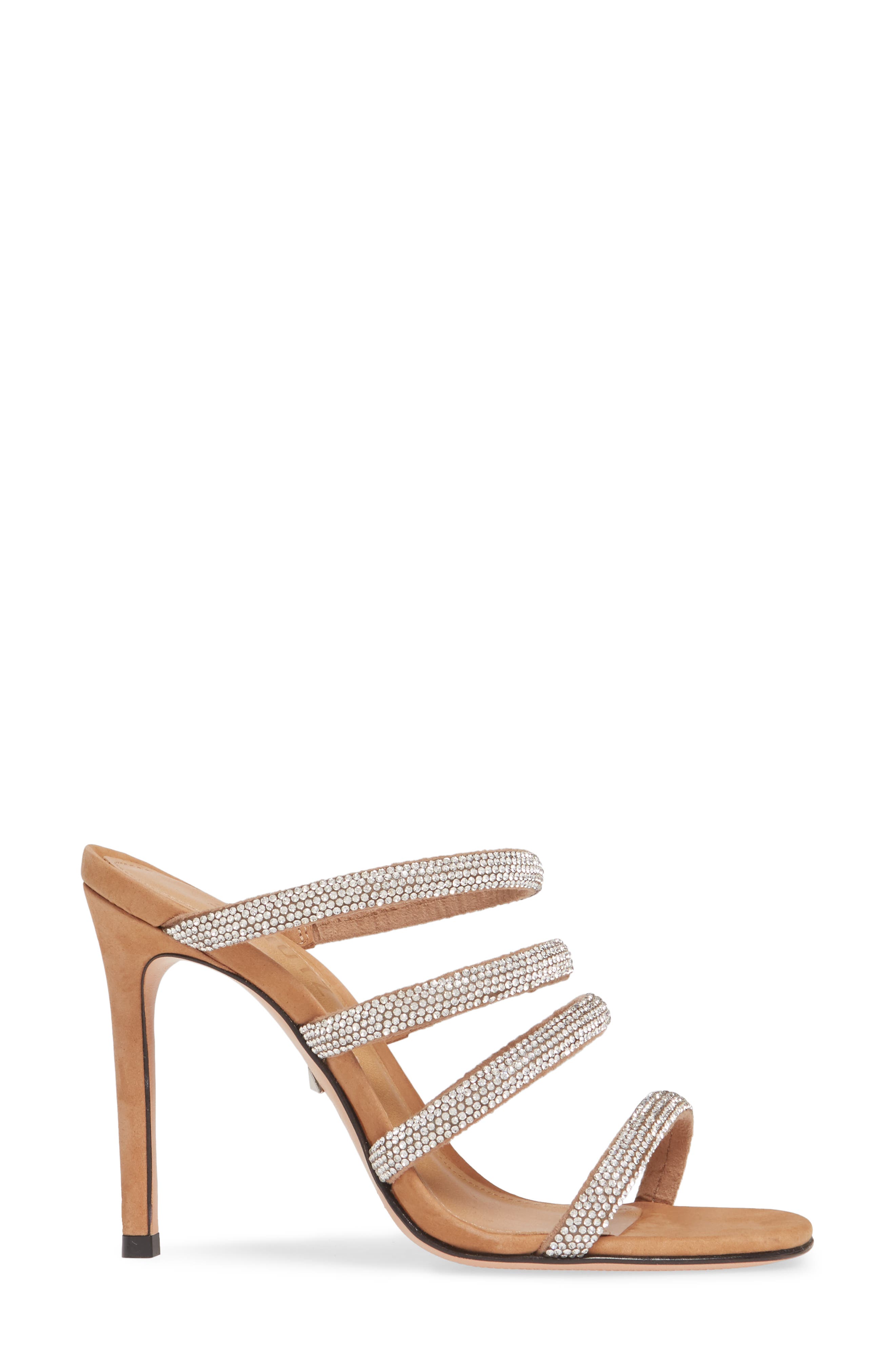 Sariah Strappy Crystal Slip-On Sandal, Alternate, color, HONEY BEIGE CRISTAL