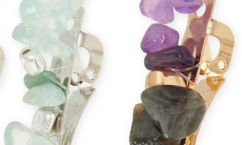 Tasha 4-pack Semiprecious Stone Embellished Barrettes
