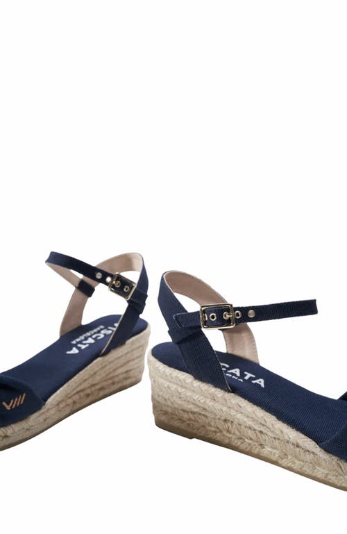 Viscata Farella Canvas Espadrille Sandal Wedges In Blue