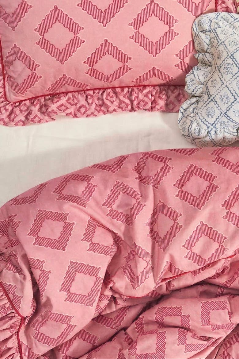 Cotton Diamond Bedding Set, Alternate, color, Pink Diamond