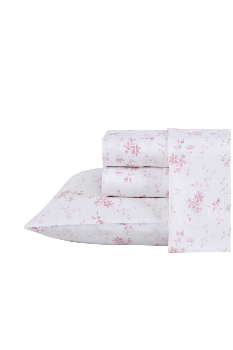 Garden 300 Thread Count Cotton Set of 2 Pillowcases, Main, color, TEA ROSE