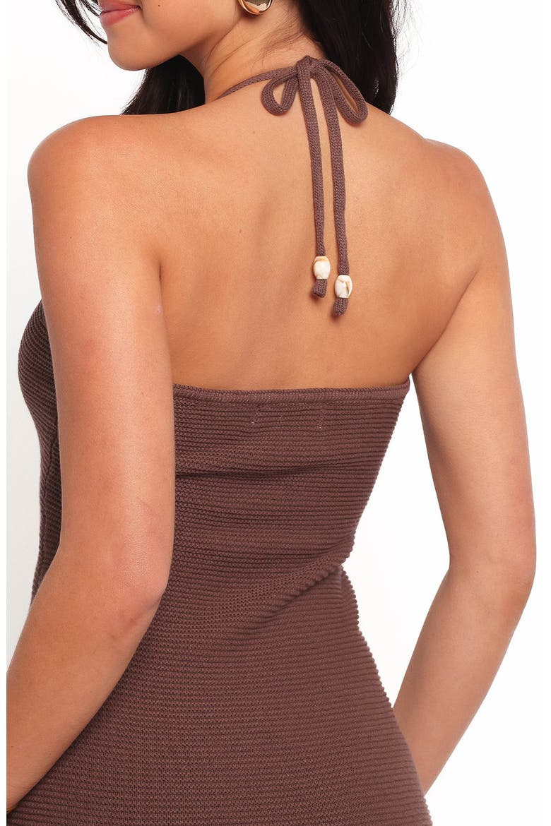 Darya Cotton Blend Halter Sweater Dress, Alternate, color, COCOA