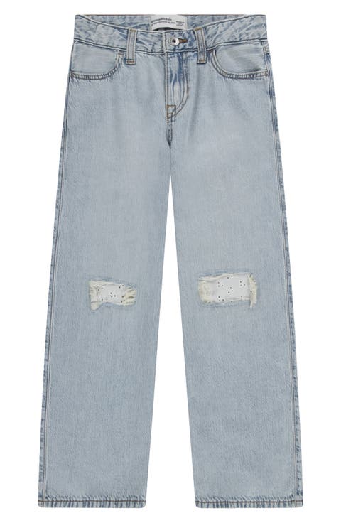 Kids' Ripped Wide Leg Jeans (Little Kid & Big Kid)
