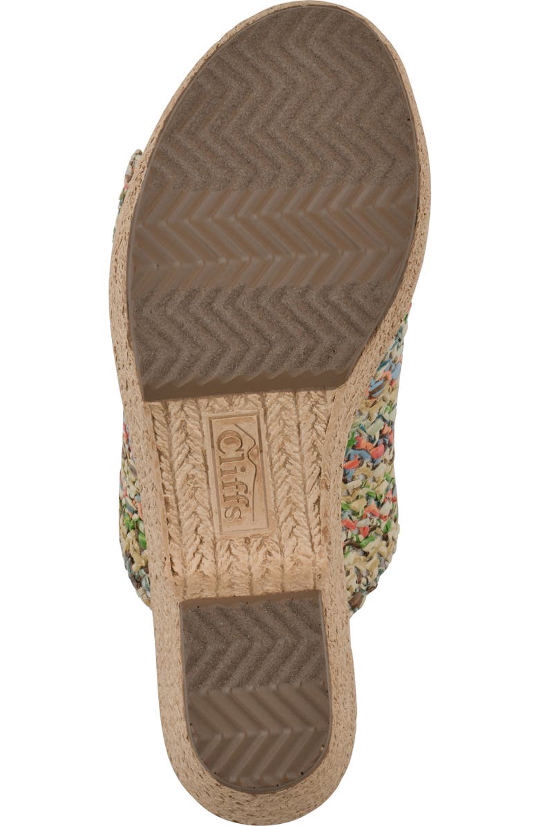 CLIFFS BY WHITE MOUNTAIN Biando Platform Slide Sandal, Alternate, color, Multi Raffia