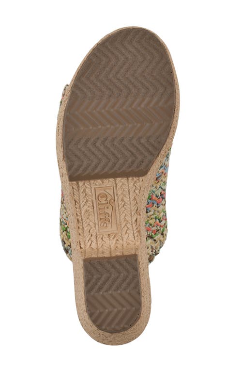 Cliffs By White Mountain Biando Platform Slide Sandal In Multi Raffia