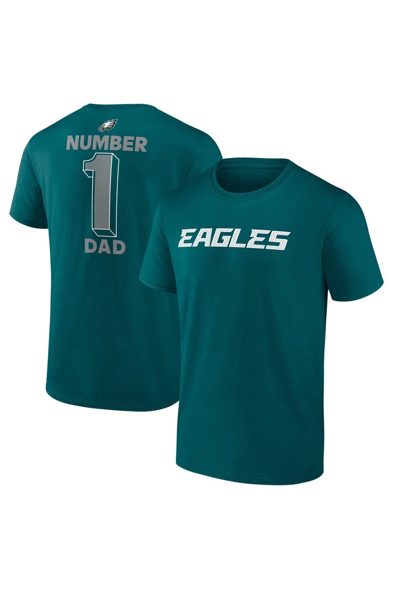 Men's Fanatics  Midnight Green Philadelphia Eagles Big & Tall Number One Dad T-Shirt, Main, color, Teal