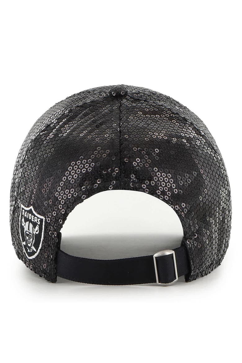 Women's '47  Black Las Vegas Raiders Dazzle Clean Up Adjustable Hat, Alternate, color, Black