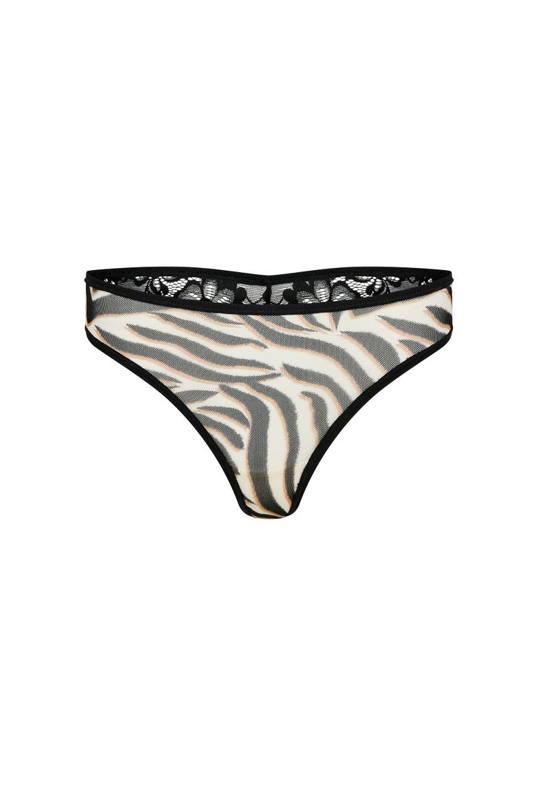 Kyubi Thong Panties, Alternate, color, Animal beige