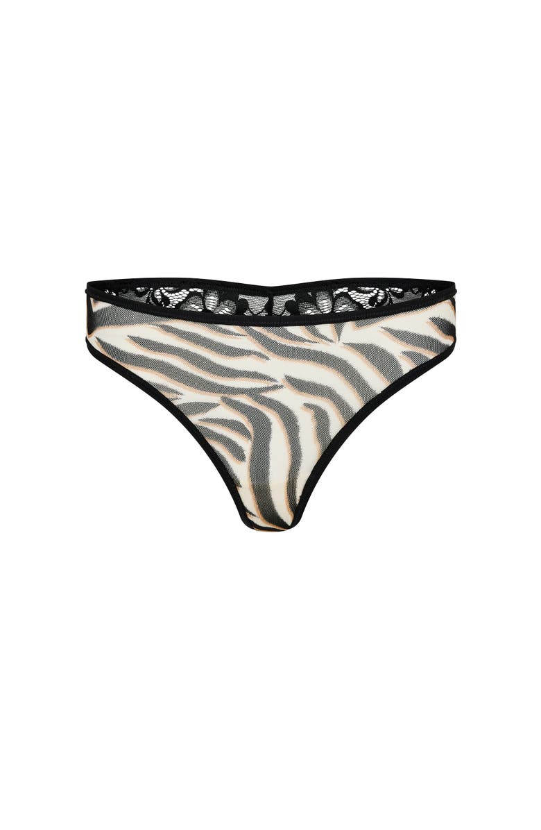 Adore Me Kyubi Thong Panties, Alternate, color, Animal Beige