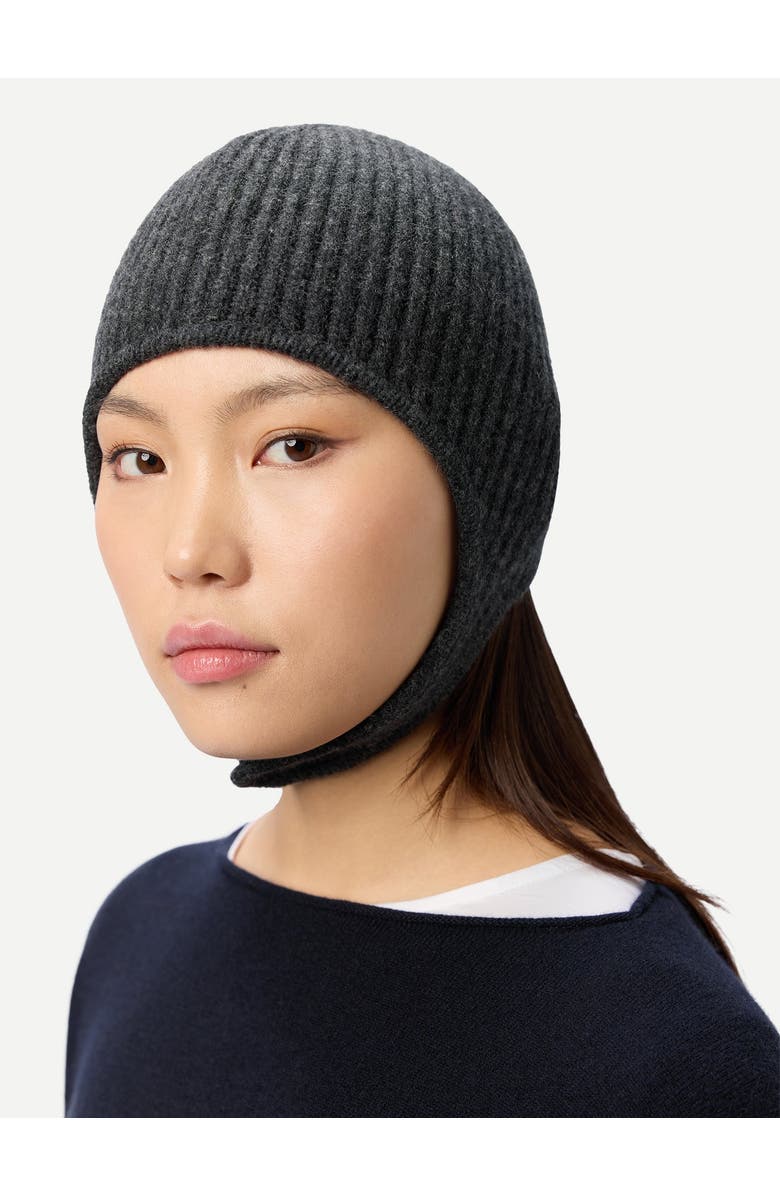 Gobi Cashmere Knitted Aviator Cap, Alternate, color, Charcoal