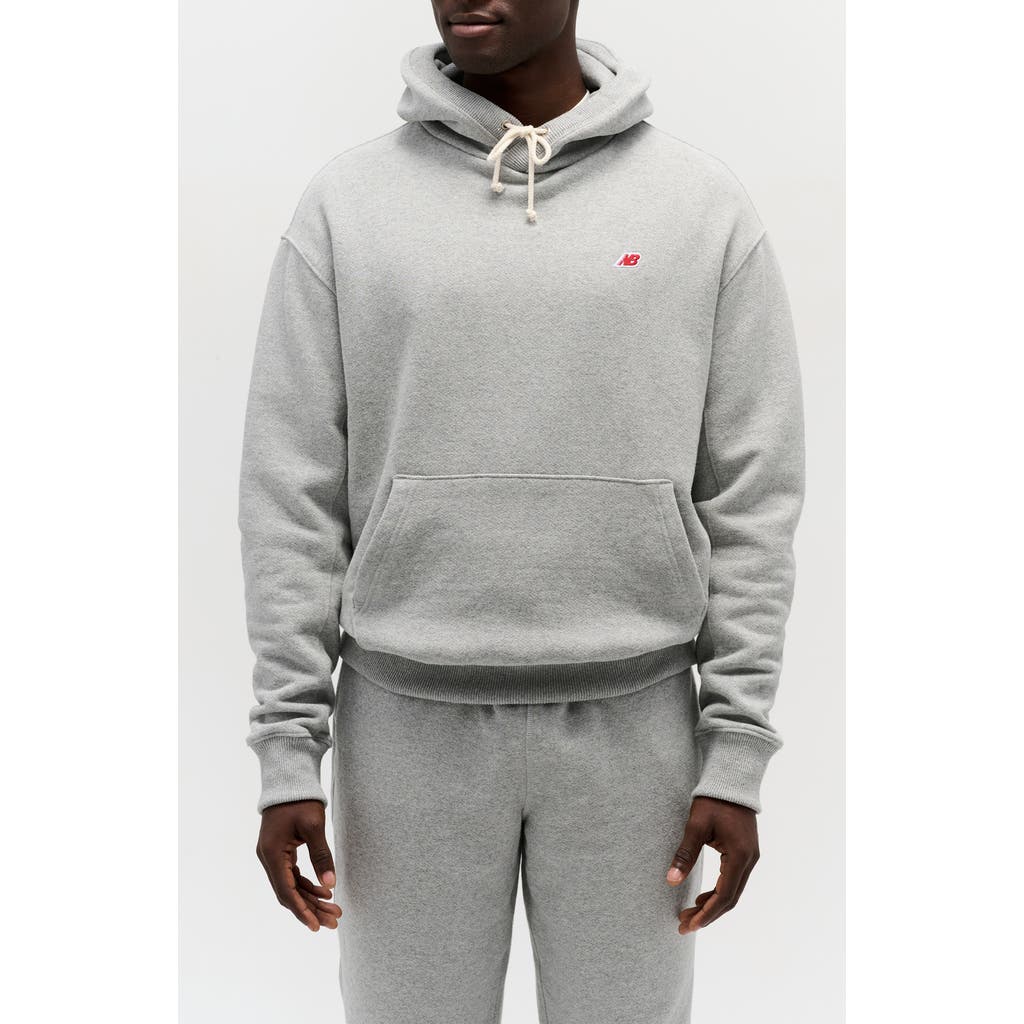 New Balance Logo-embroidered Hoodie In Gray