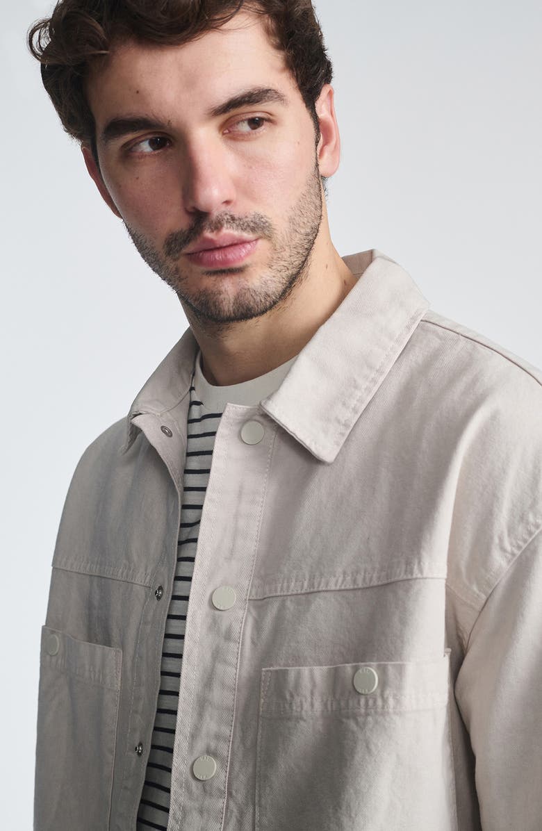 Mavi Jeans Oversize Cotton Herringbone Snap-Up Jacket, Alternate, color, 